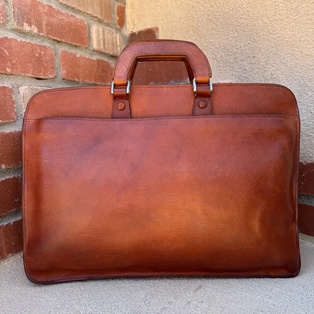 VTG Fabrizio Paini Leather Briefcase from Parma Italy 🇮🇹